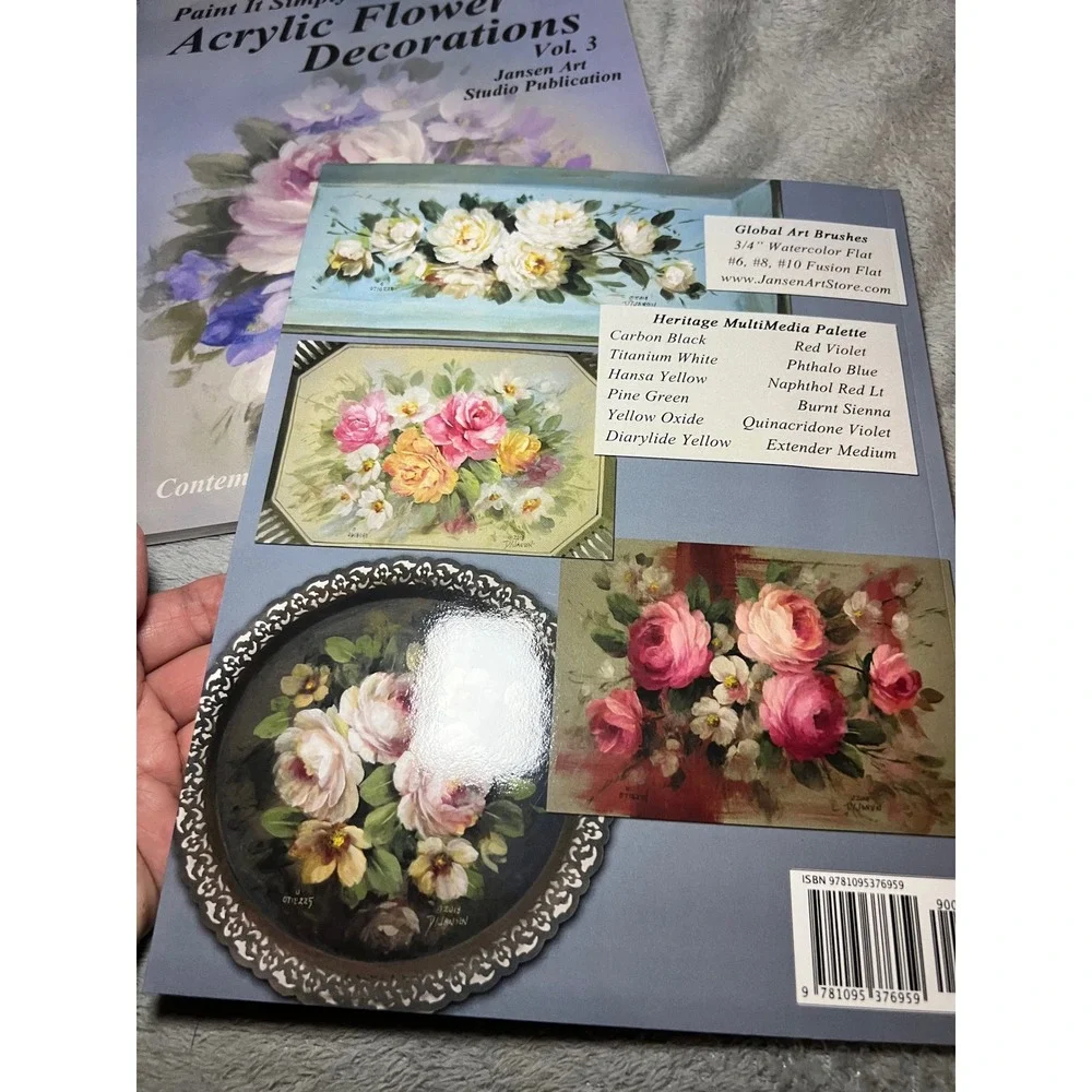 David Jansen Acrylic Flower Decorations Vol 1 2 3 Books DVD Painting Lot New